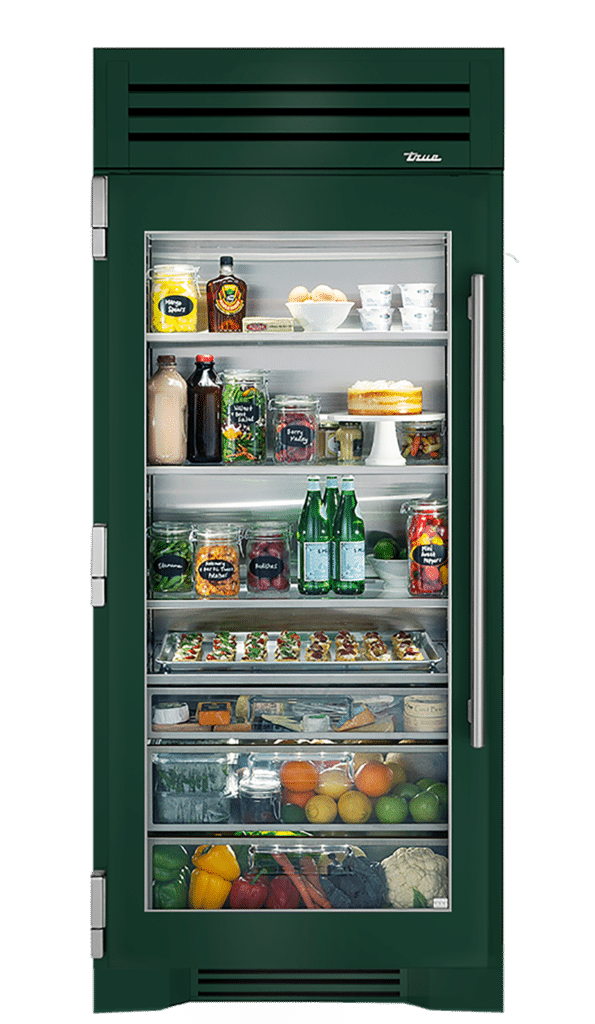 36" Glass Door Refrigerator Column in Emerald