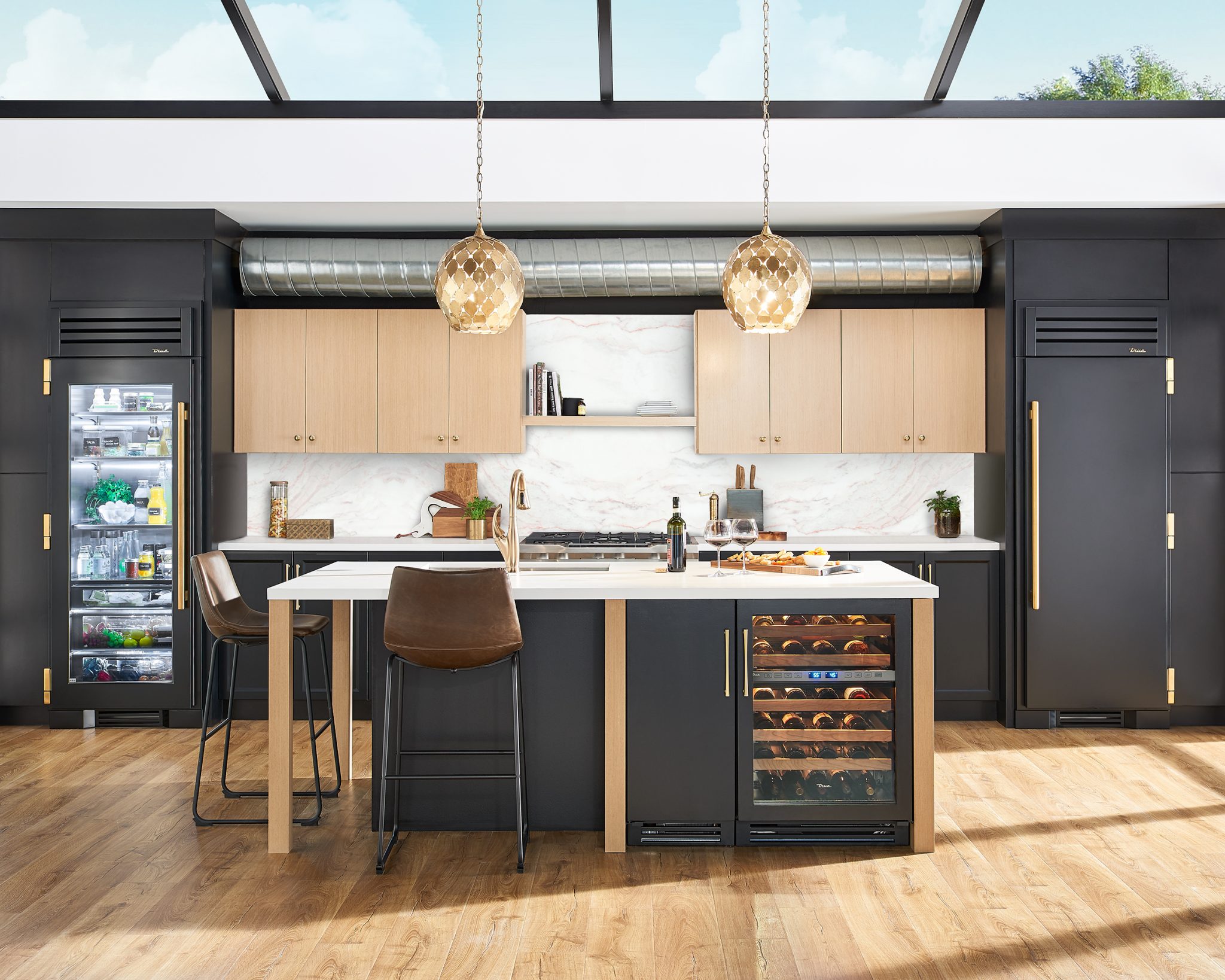 kitchen with matte black true appliances